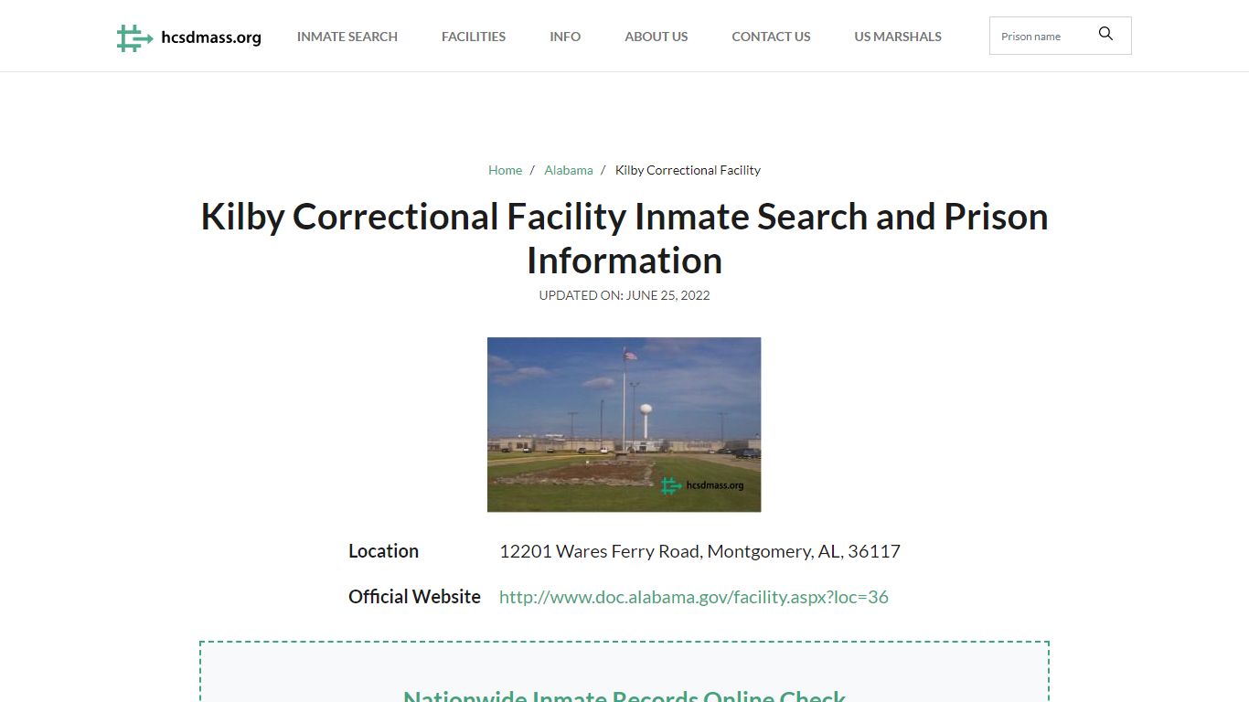 Kilby Correctional Facility Inmate Search and Prison Information